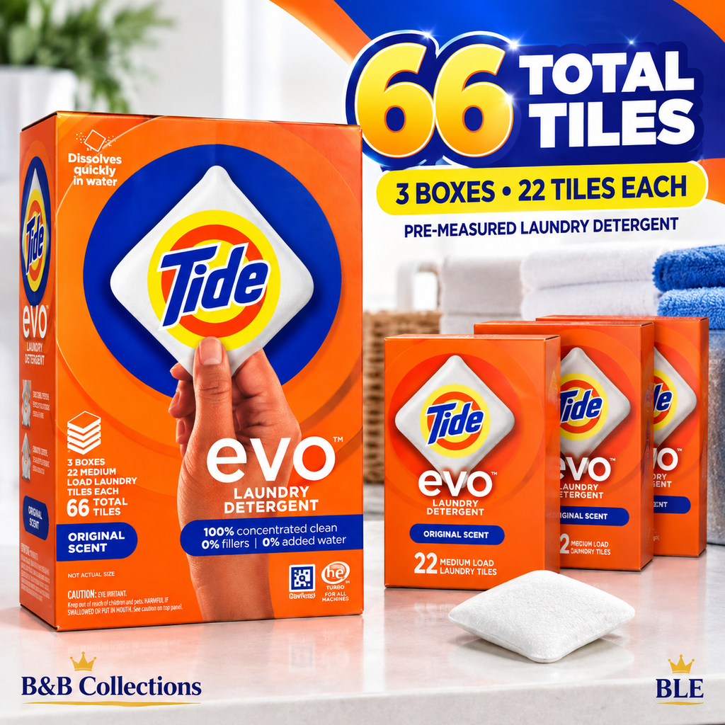 Tide evo Laundry Detergent Tiles, Original Scent, Quick Dissolve, HE Compatible, 66 Count