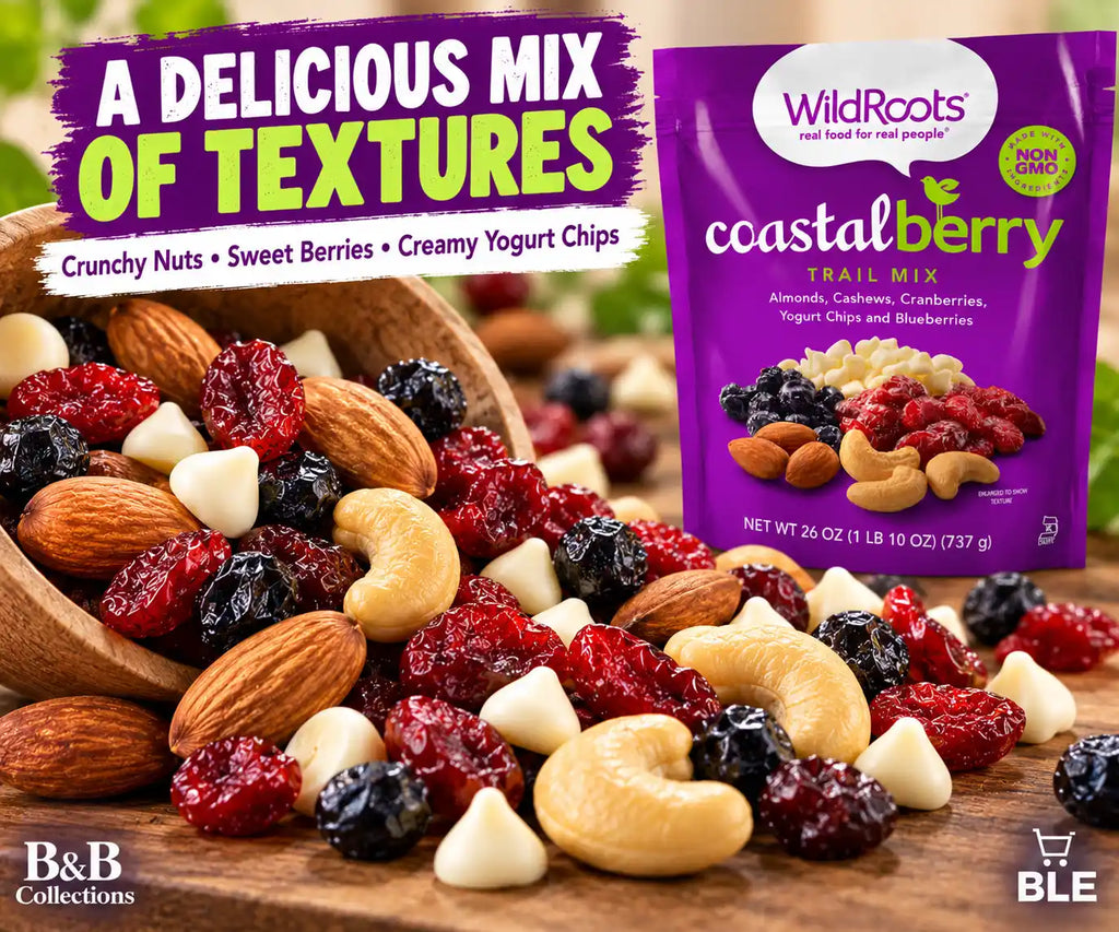 WildRoots Coastal Berry Trail Mix, Almonds, Cashews, Cranberries, Yogurt Chips & Blueberries, Non-GMO, 26 oz (737 g)