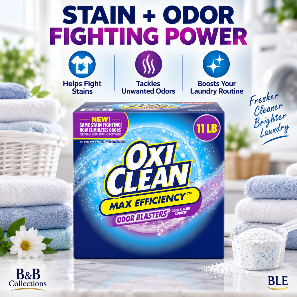 OxiClean Max Efficiency Odor Blasters Laundry Stain Remover Powder, Odor & Stain Fighting Formula, 11 lb