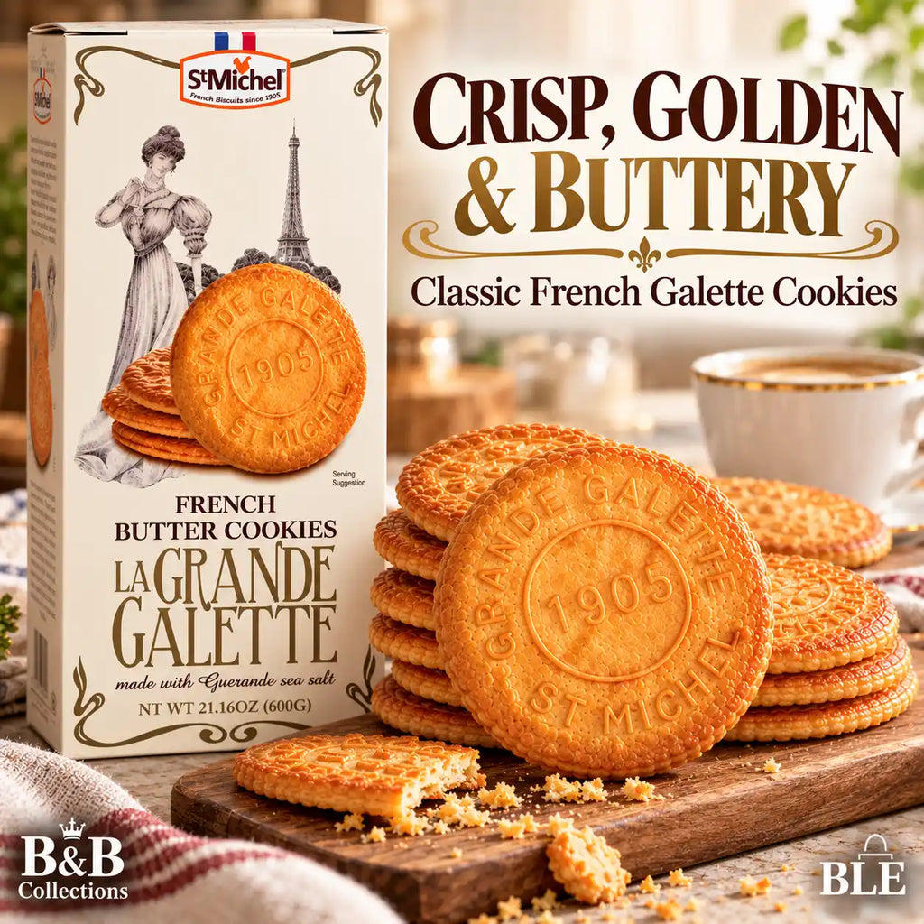 St Michel La Grande Galette French Butter Cookies with Guérande Sea Salt, 21.16 oz (600 g)