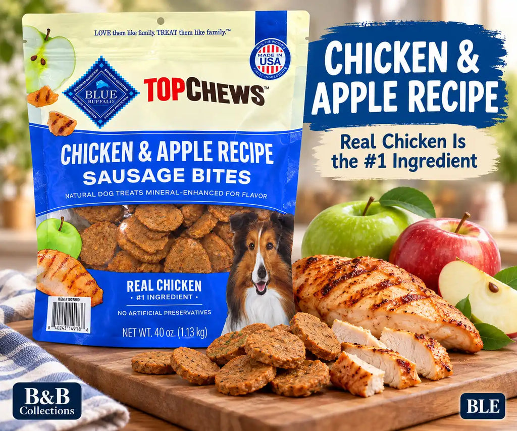 Blue Buffalo Top Chews Chicken & Apple Recipe Sausage Bites Dog Treats, Real Chicken #1 Ingredient, 40 oz (2.5 lb)