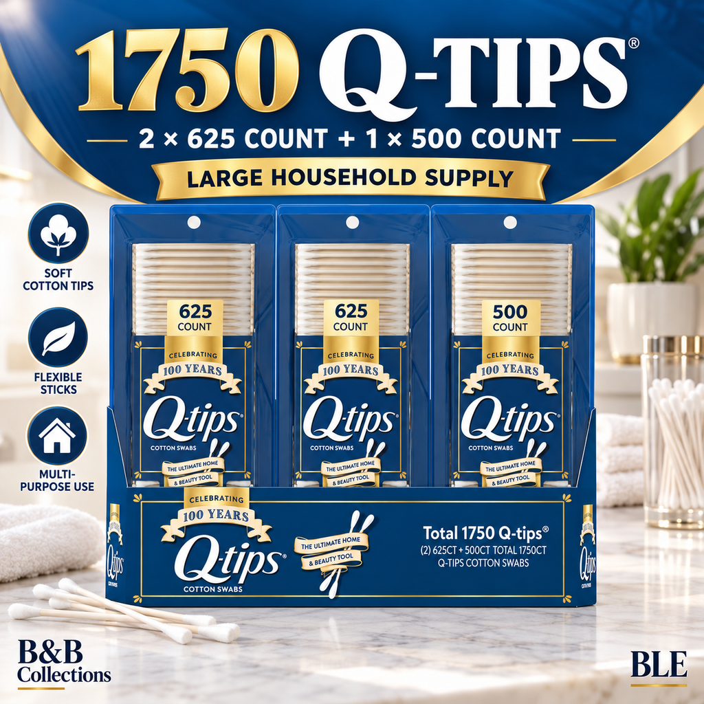 Q-tips Cotton Swabs, 1750 Count – Soft Cotton Tips, Flexible Sticks, Multi-Purpose Home & Beauty Cotton Swabs