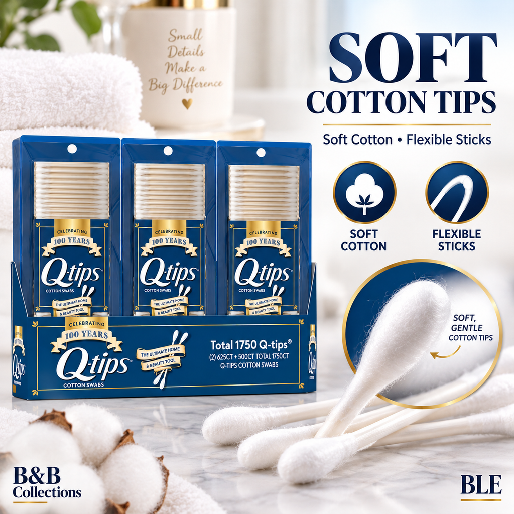 Q-tips Cotton Swabs, 1750 Count – Soft Cotton Tips, Flexible Sticks, Multi-Purpose Home & Beauty Cotton Swabs