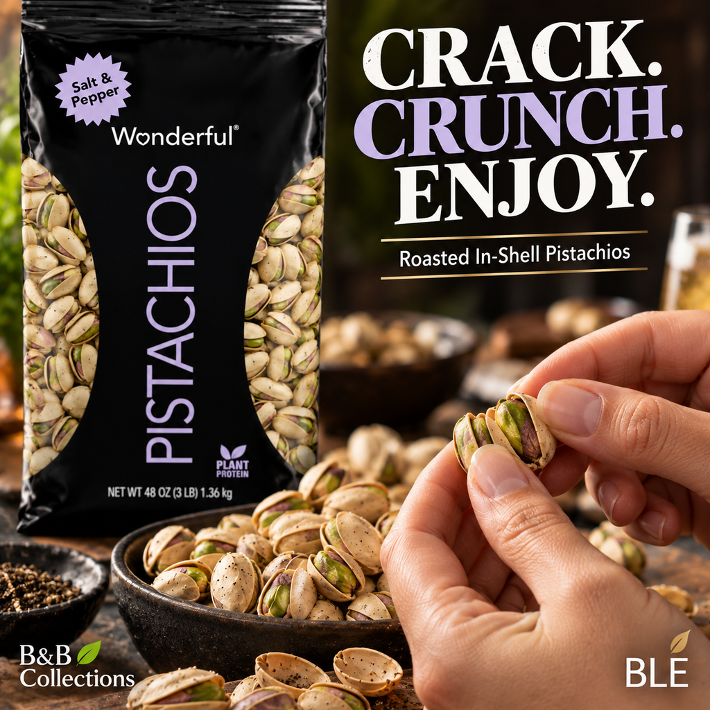 Wonderful Pistachios Salt & Pepper, In-Shell Roasted Pistachios, 48 oz (3 lb) Bag