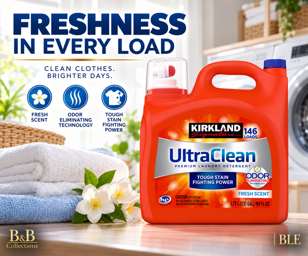 Kirkland Signature UltraClean HE Liquid Laundry Detergent, Fresh Scent, 146 Loads, 194 fl oz