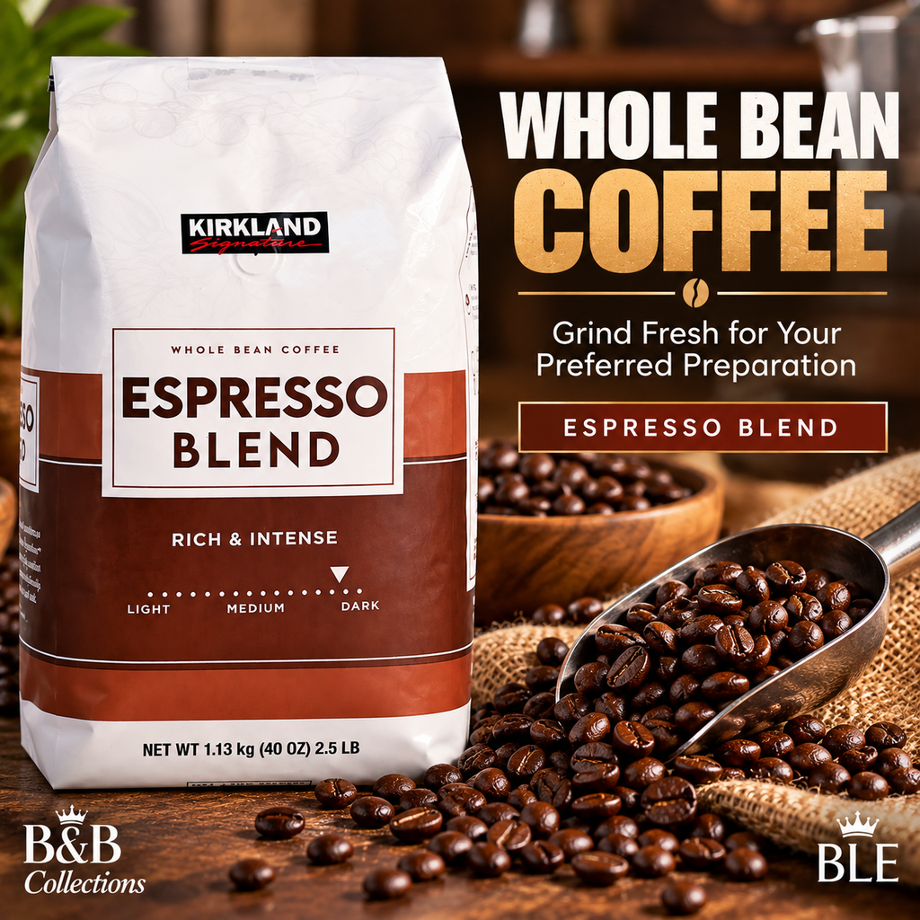 Kirkland Signature Espresso Blend Whole Bean Coffee, Rich & Intense Dark Roast Profile, 40 oz (2.5 lb / 1.13 kg)