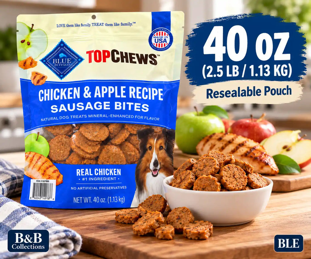 Blue Buffalo Top Chews Chicken & Apple Recipe Sausage Bites Dog Treats, Real Chicken #1 Ingredient, 40 oz (2.5 lb)