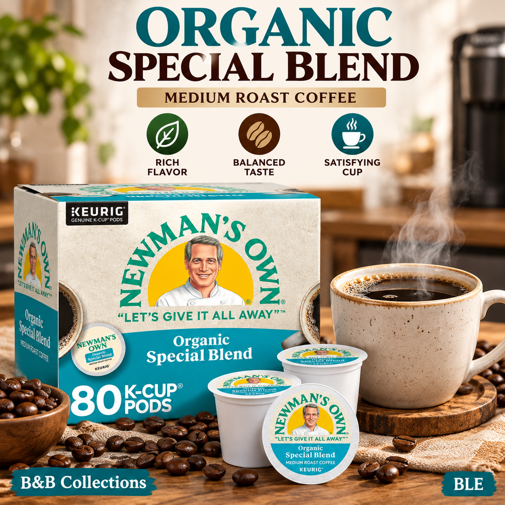 Newman’s Own Organics Special Blend Coffee K-Cup Pods, Medium Roast, Keurig Compatible, 80 Count