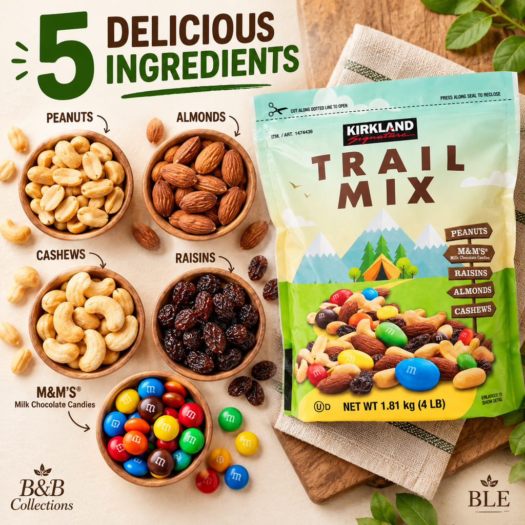 Kirkland Signature Trail Mix, 4 lb (64 oz) – Peanuts, Almonds, Cashews, Raisins & M&M's Milk Chocolate Candies, Sweet & Salty Snack Mix