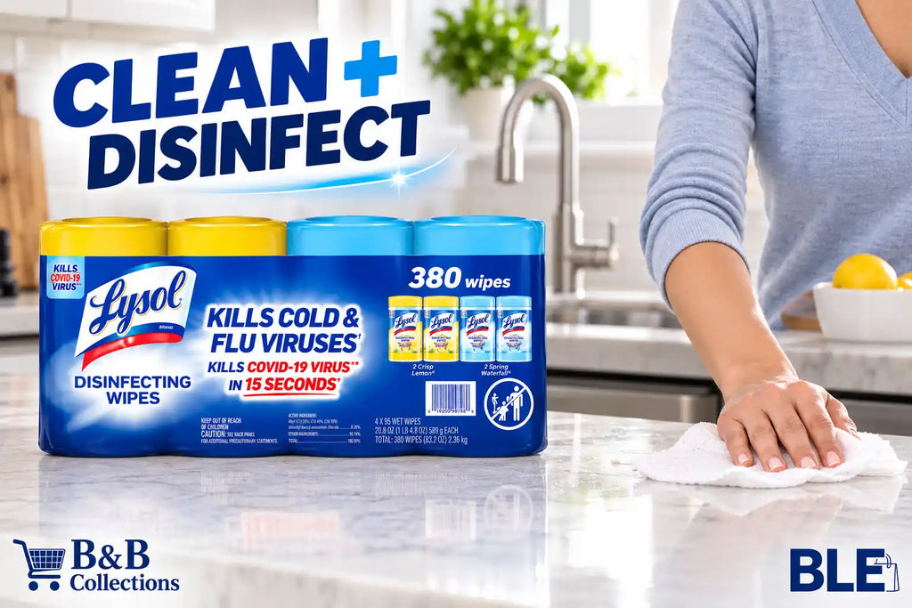Lysol Disinfecting Wipes, Kills Cold & Flu Viruses, 4-Pack, 380 Wipes Total