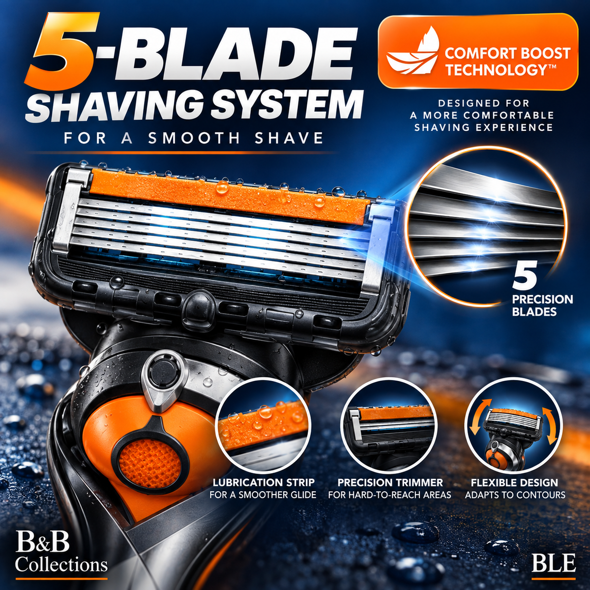 Gillette ProGlide 5 Plus Men’s Razor with 16 Cartridges, 5-Blade Shaving System, Comfort Boost Technology & Precision Trimmer