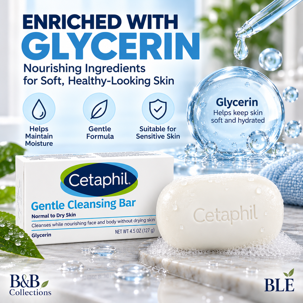 Cetaphil Gentle Cleansing Bar, 4.5 oz Each, 6-Pack, Moisturizing Soap Bar with Glycerin, Gentle Cleansing for Sensitive Skin