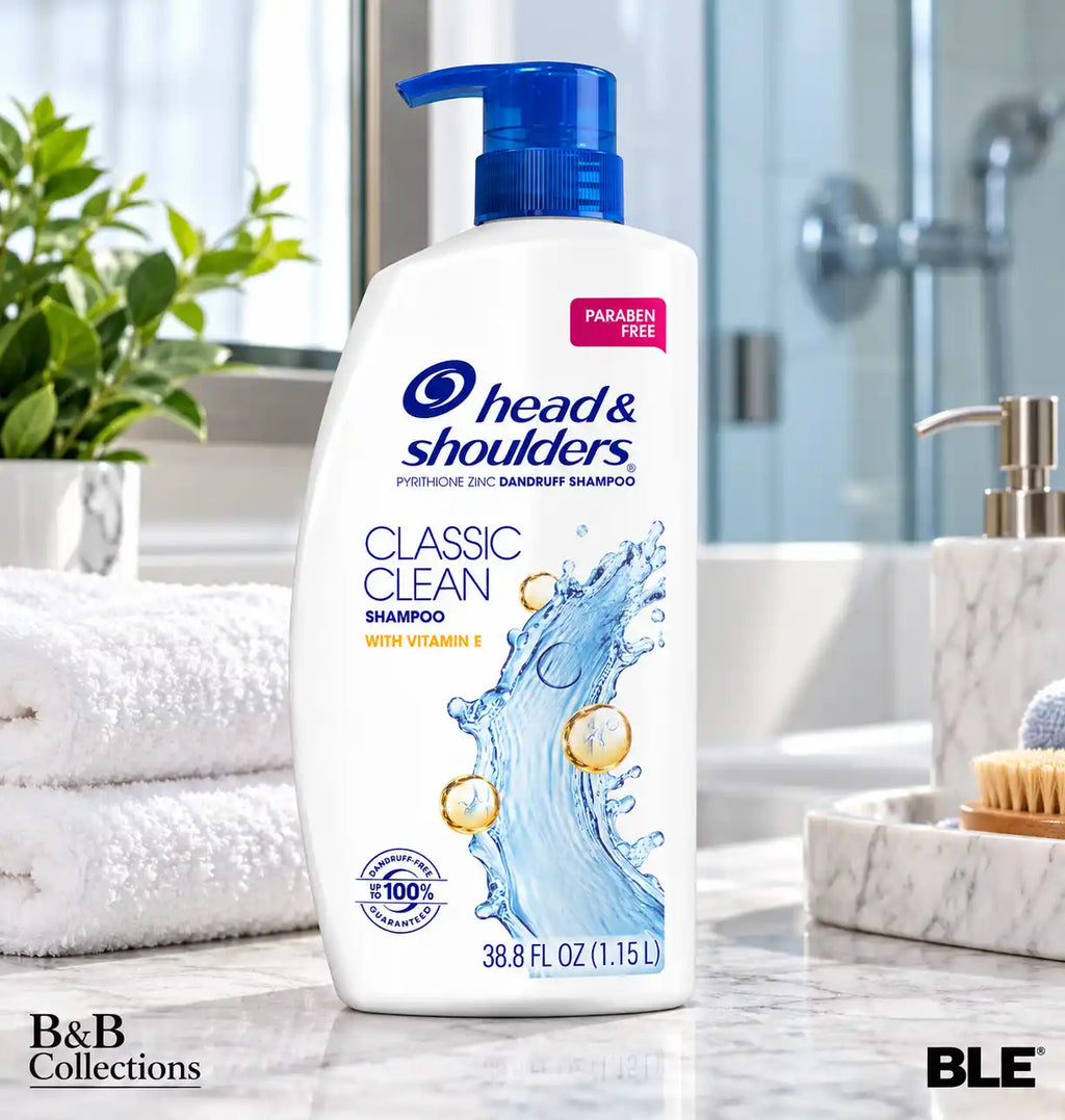 Head & Shoulders Classic Clean Anti-Dandruff Shampoo with Vitamin E, Paraben-Free, Daily Scalp Care, 38.8 fl oz (1.15 L)