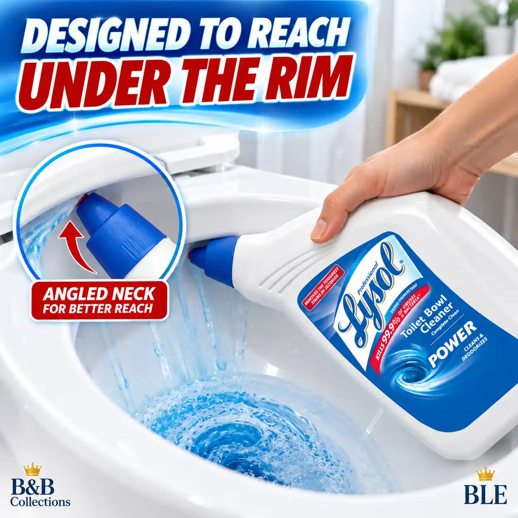 Professional Lysol Power Toilet Bowl Cleaner, Complete Clean, Cleans & Deodorizes, Kills 99.9% of Viruses & Bacteria