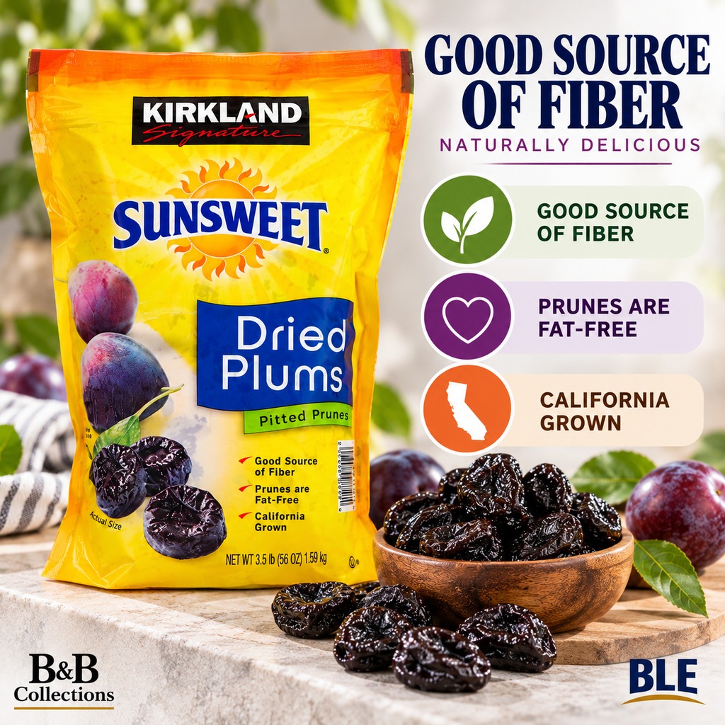 Kirkland Signature Sunsweet Whole Dried Plums, Pitted Prunes, 3.5 lb