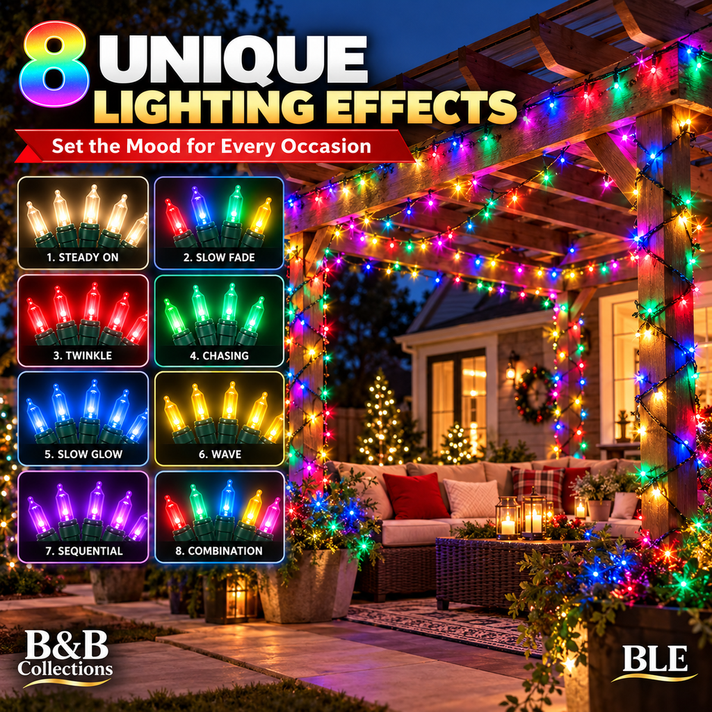 SYLVANIA Stay-Lit Platinum ColorAction 200 LED Mini String Lights, 12 Color Options, 8 Lighting Effects, Remote Control, Indoor/Outdoor, 66 ft