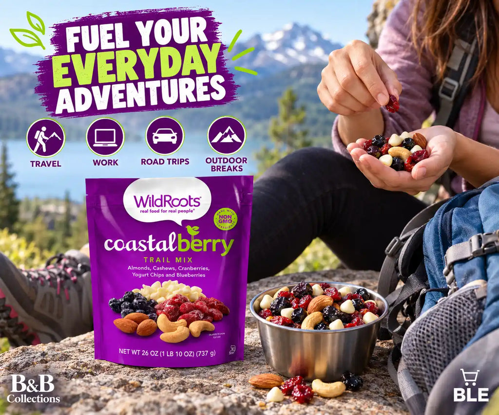 WildRoots Coastal Berry Trail Mix, Almonds, Cashews, Cranberries, Yogurt Chips & Blueberries, Non-GMO, 26 oz (737 g)