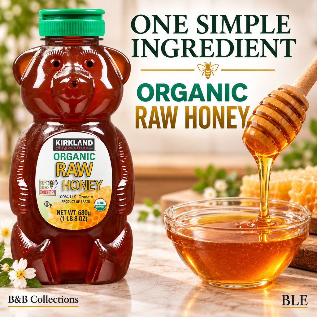 Kirkland Signature Organic Raw Honey, Grade A, 24 oz (680 g), Bear-Shaped Squeeze Bottle
