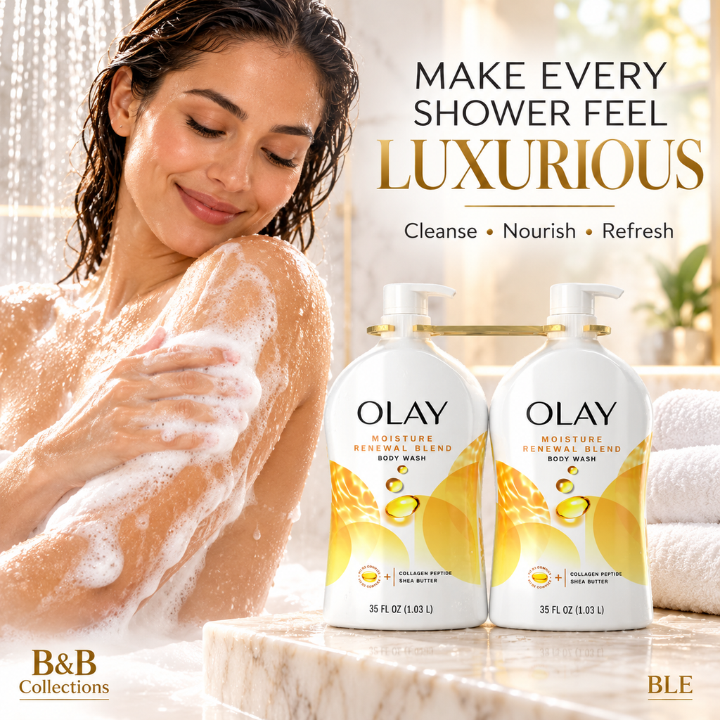 Olay Ultra Moisture Renewal Blend Body Wash with Collagen Peptide & Shea Butter, Moisturizing Body Cleanser, 35 fl oz Each, 2-Pack (70 fl oz Total)