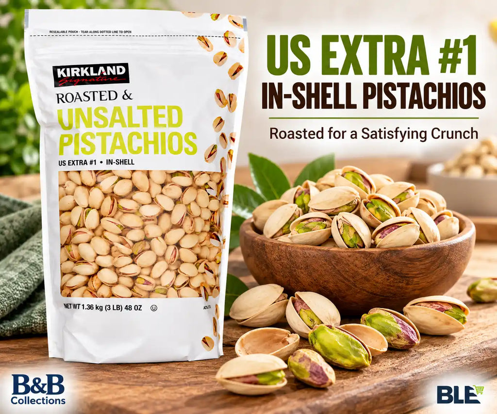 Kirkland Signature Roasted & Unsalted Pistachios, US Extra #1 In-Shell, Resealable Pouch, 48 oz (3 lb / 1.36 kg)