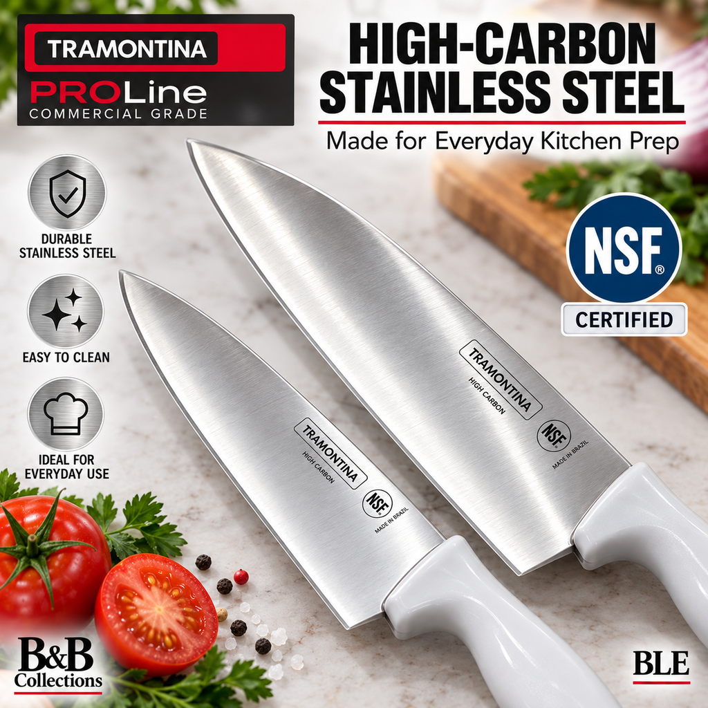 Tramontina PRO Line Commercial Grade Cook’s Knife Set, 8" & 10", High-Carbon Stainless Steel, 2-Piece