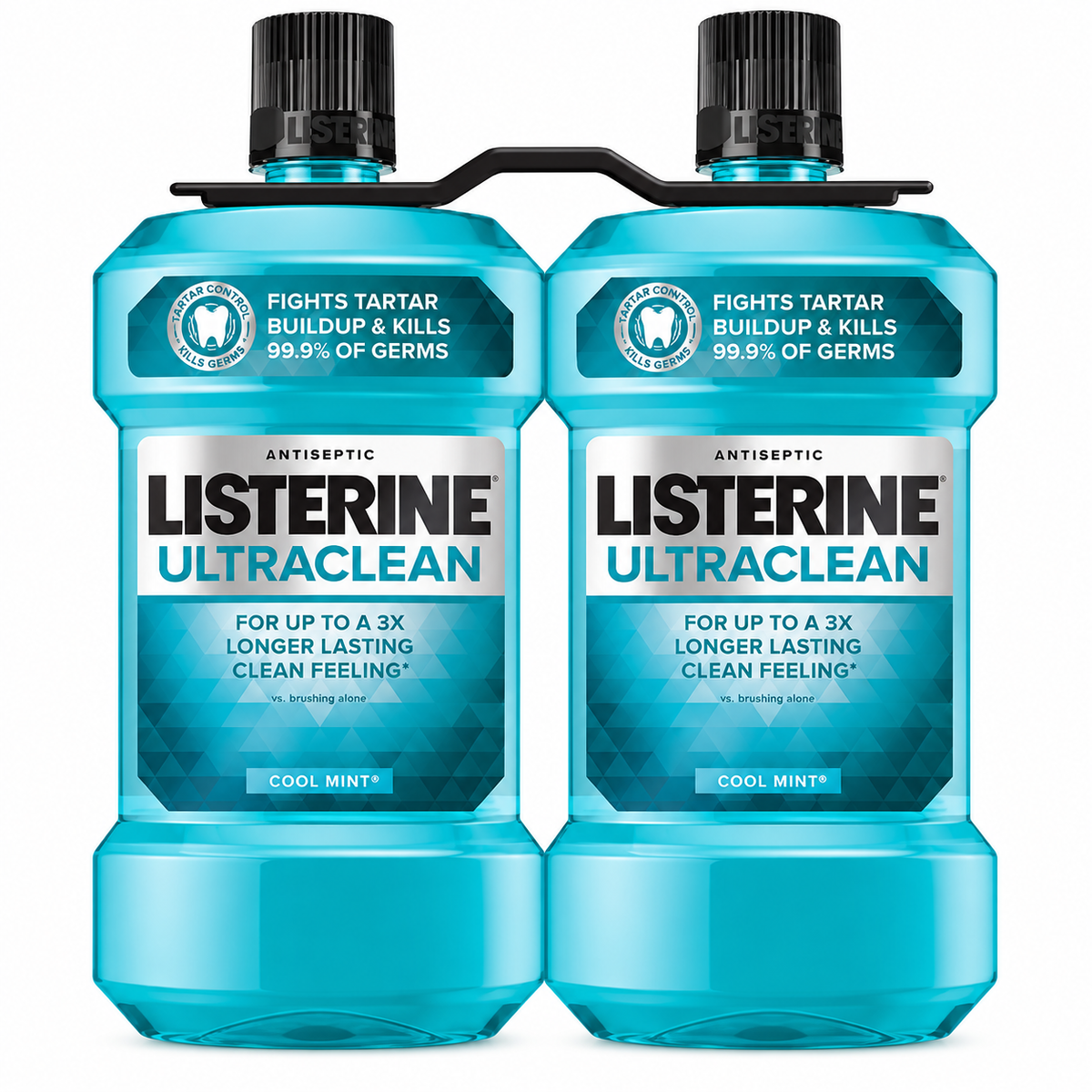 Listerine Ultraclean Antiseptic Mouthwash, Cool Mint, 1.5 L / 50.72 fl oz Each, Pack of 2