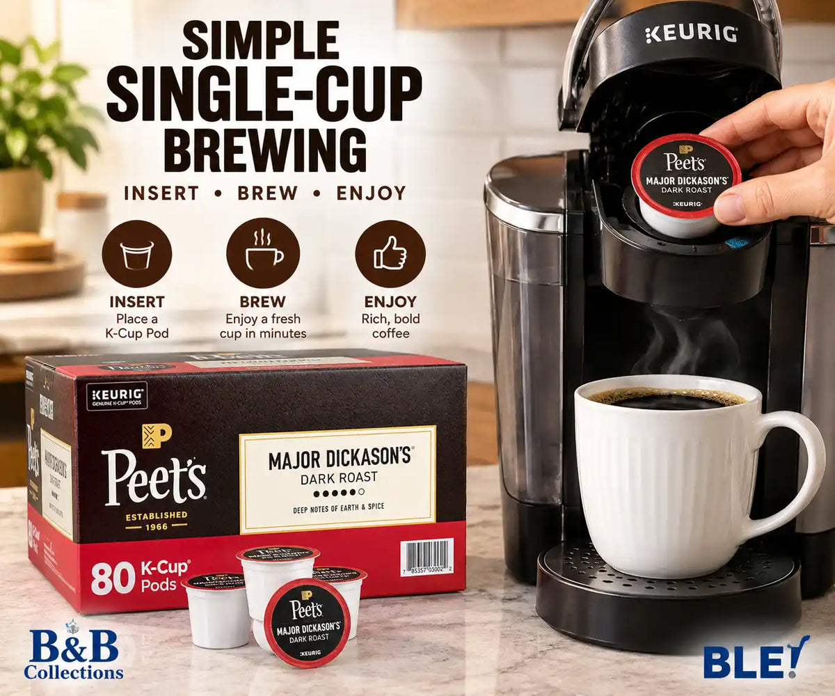 Peet’s Coffee Major Dickason’s Blend Dark Roast K-Cup Pods, Deep Notes of Earth & Spice, 80 Count