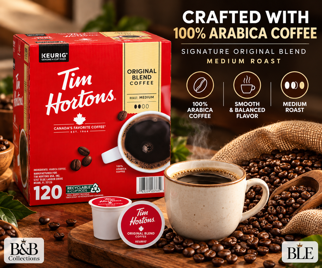 Tim Hortons Original Blend Coffee, Medium Roast, 100% Arabica Coffee, Keurig K-Cup Pods, 120 Count