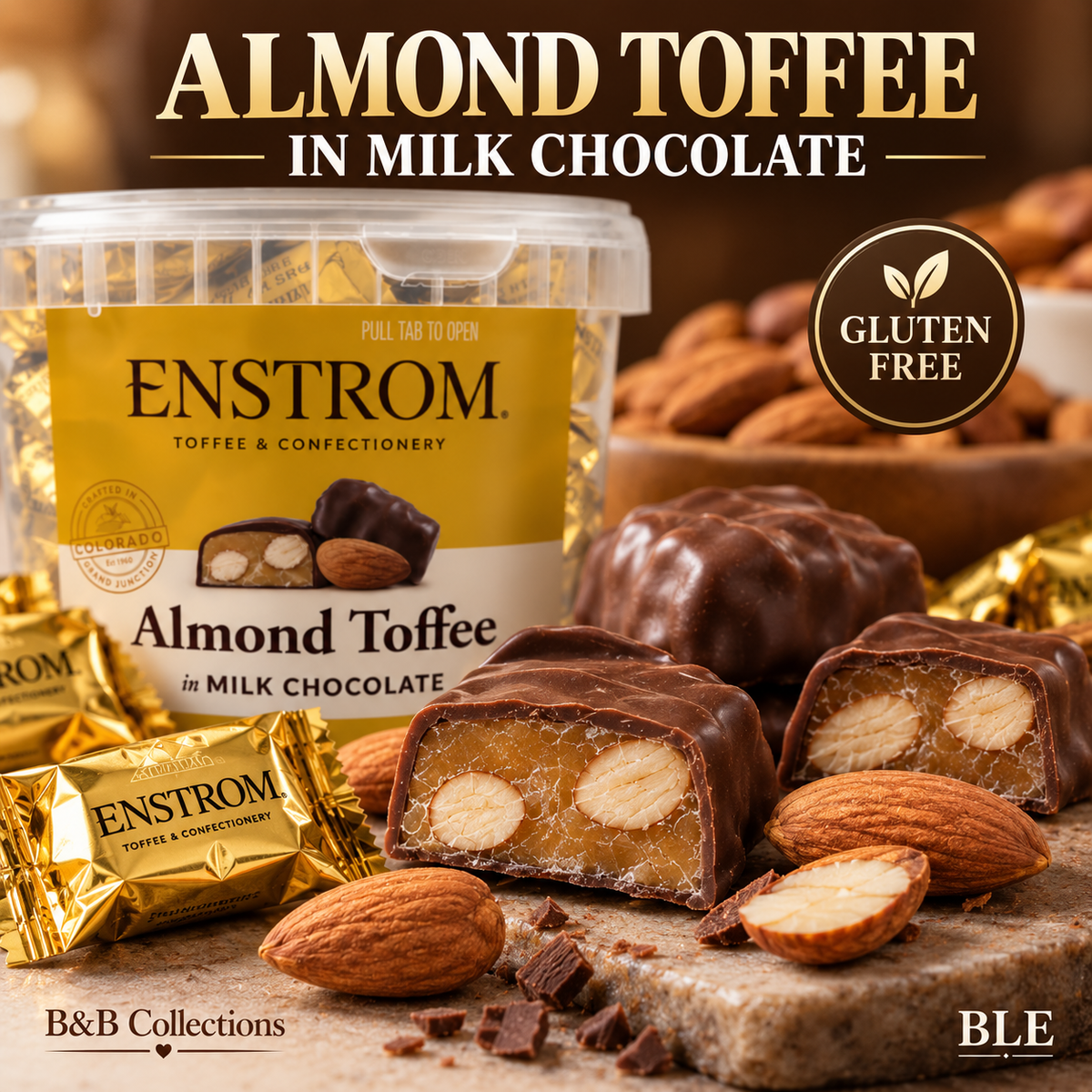 Enstrom Almond Toffee Petites in Milk Chocolate, Individually Wrapped, 37.5 oz