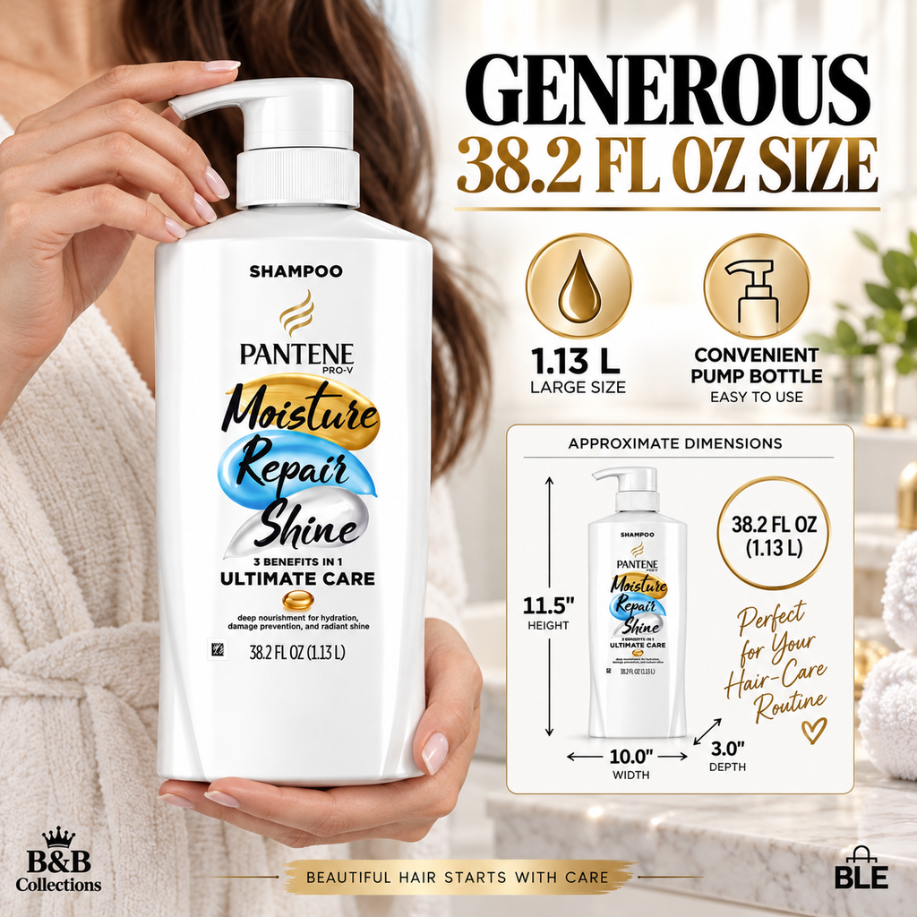 Pantene Pro-V Moisture Repair + Shine Ultimate Care Shampoo, 38.2 fl oz