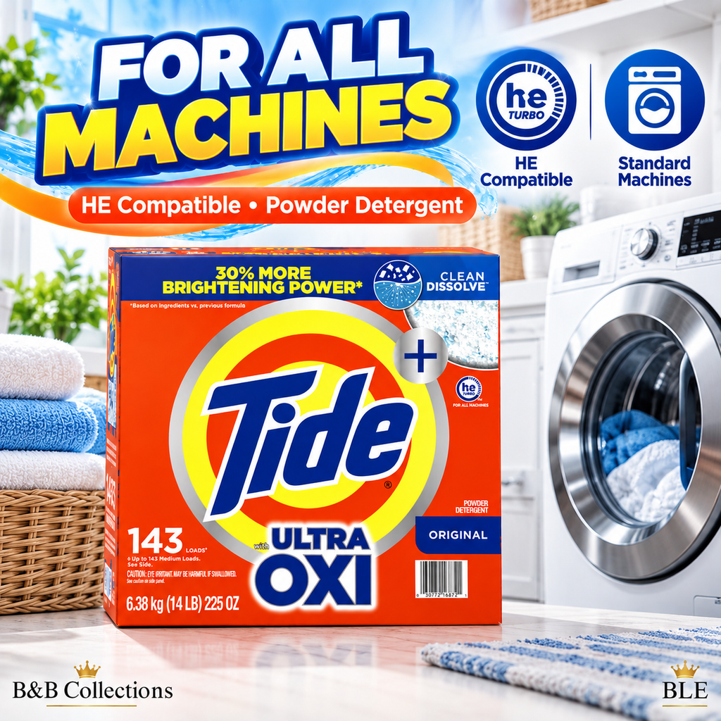 Tide Ultra OXI Original Powder Laundry Detergent, HE Compatible, Clean Dissolve, 143 Loads, 225 oz (14 lb)