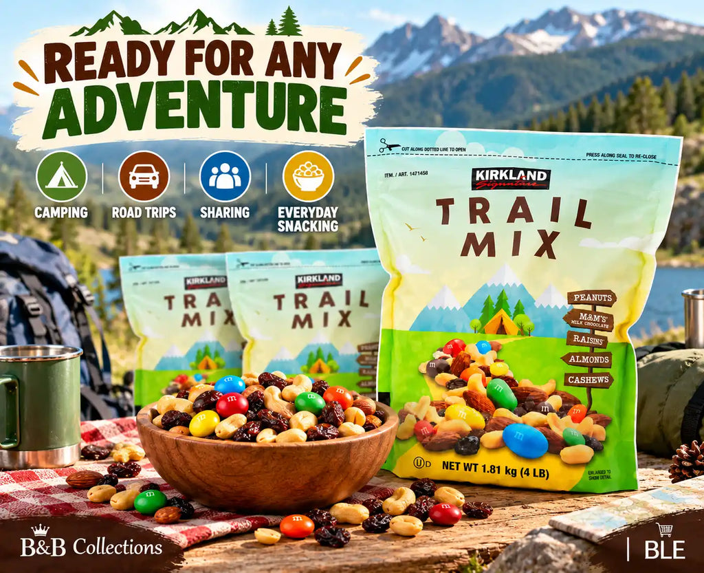 Kirkland Signature Trail Mix, Peanuts, M&M’s, Raisins, Almonds & Cashews, 4 lb Bags, 3 Pack, 12 lb Total