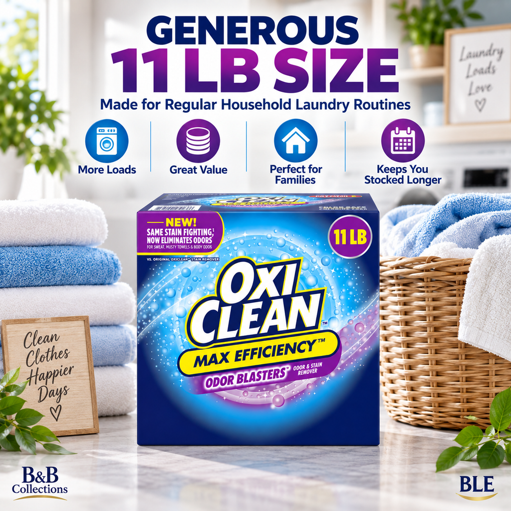 OxiClean Max Efficiency Odor Blasters Laundry Stain Remover Powder, Odor & Stain Fighting Formula, 11 lb