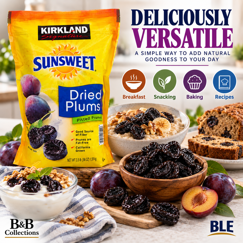 Kirkland Signature Sunsweet Whole Dried Plums, Pitted Prunes, 3.5 lb