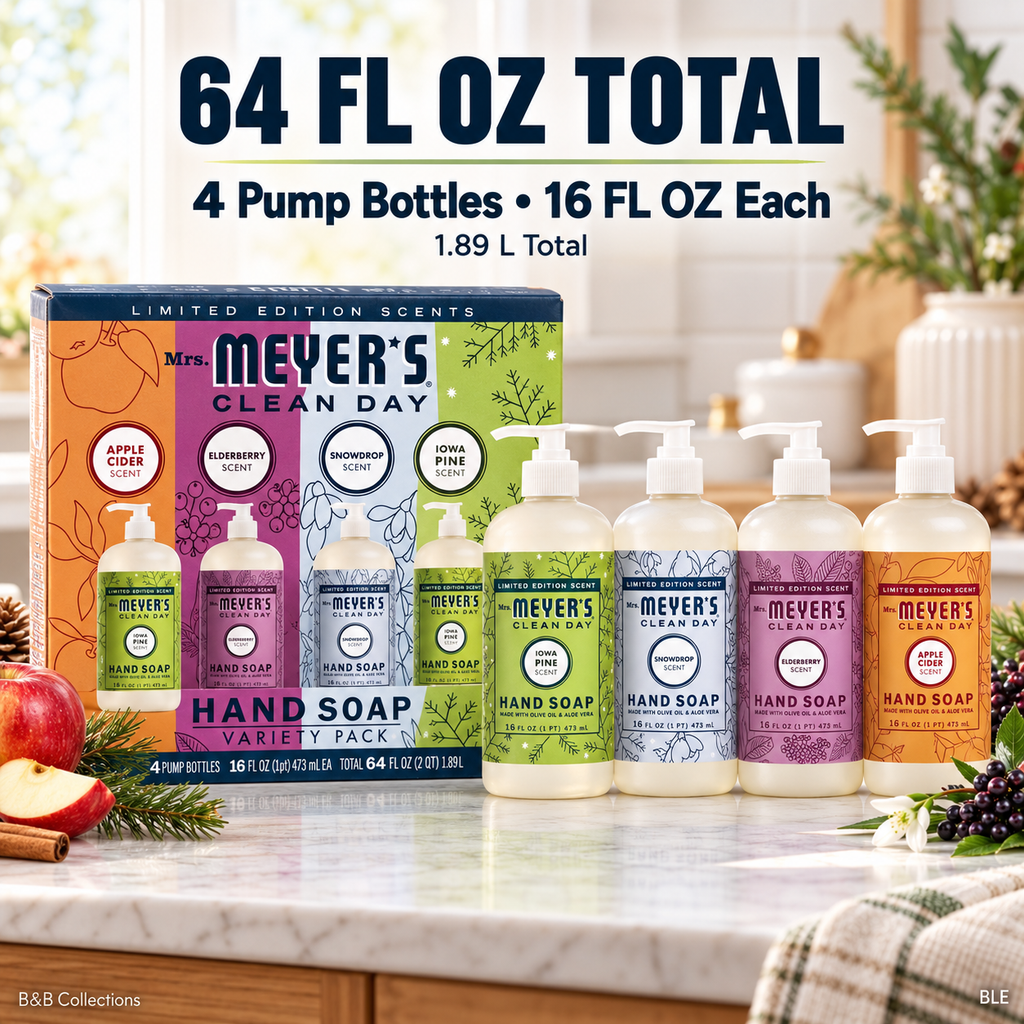 Mrs. Meyer’s Clean Day Hand Soap Variety Pack, Limited Edition Scents, 16 fl oz Each, 4 Count