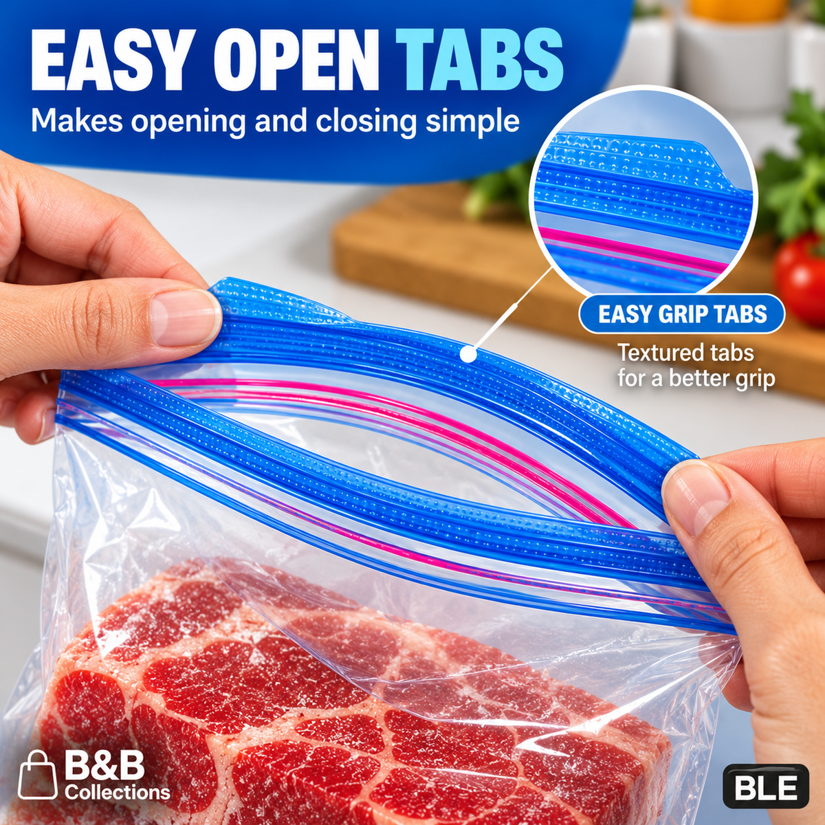 Ziploc Gallon Freezer Bags, Double Zipper Grip 'n Seal Technology, Easy Open Tabs, Freezer-Safe Food Storage Bags, 152 Count