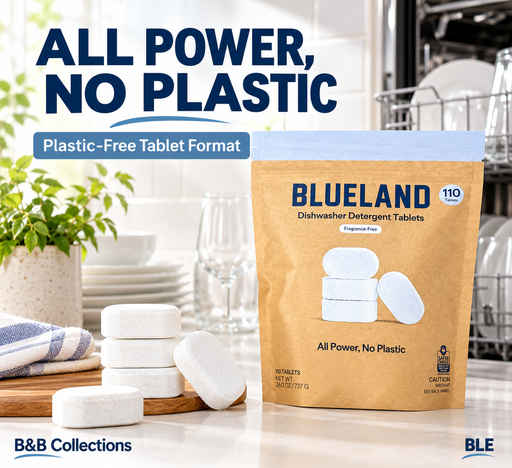 Blueland Dishwasher Detergent Tablets, Fragrance-Free, Plastic-Free, 110 Count, 26 oz