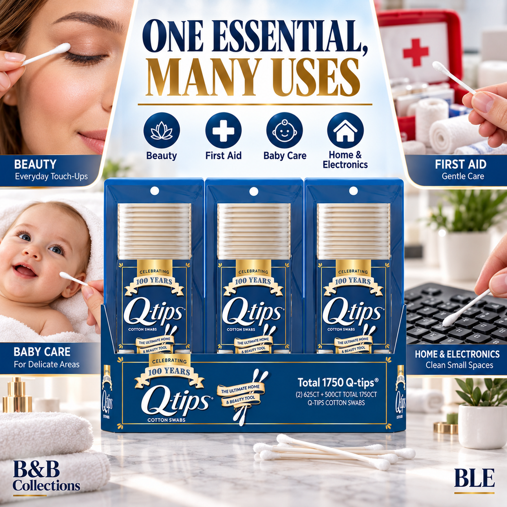 Q-tips Cotton Swabs, 1750 Count – Soft Cotton Tips, Flexible Sticks, Multi-Purpose Home & Beauty Cotton Swabs