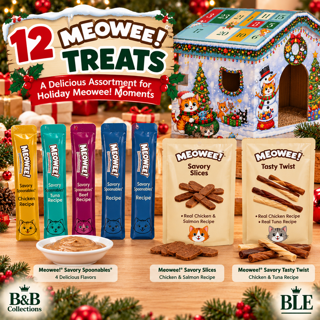 Catmas Countdown Cabin 25-Day Cat Advent Calendar, Christmas Cat House with 13 Toys, 12 Treats & Scratcher Pad, Holiday Countdown Gift for Cats