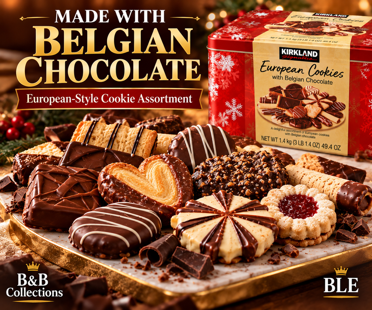 Kirkland Signature European Cookies with Belgian Chocolate, 15 Varieties, 156 Cookies per Tin, 49.4 oz Each, 2 Count