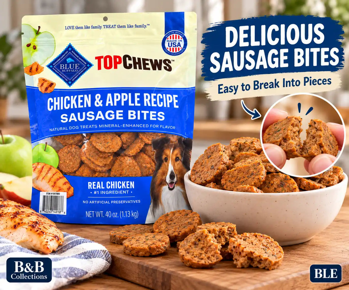 Blue Buffalo Top Chews Chicken & Apple Recipe Sausage Bites Dog Treats, Real Chicken #1 Ingredient, 40 oz (2.5 lb)