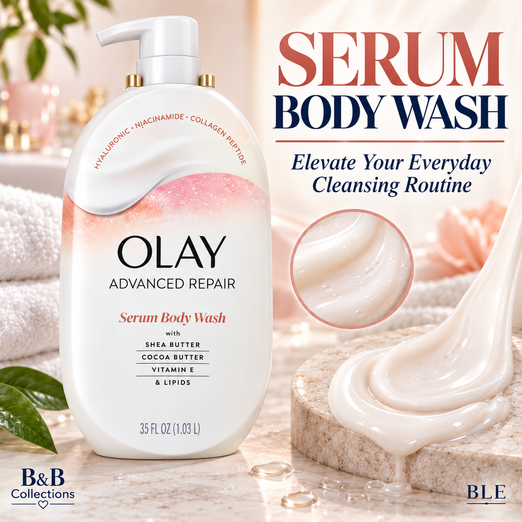 Olay Advanced Repair Serum Body Wash with Shea Butter, Cocoa Butter, Vitamin E & Lipids, 35 fl oz