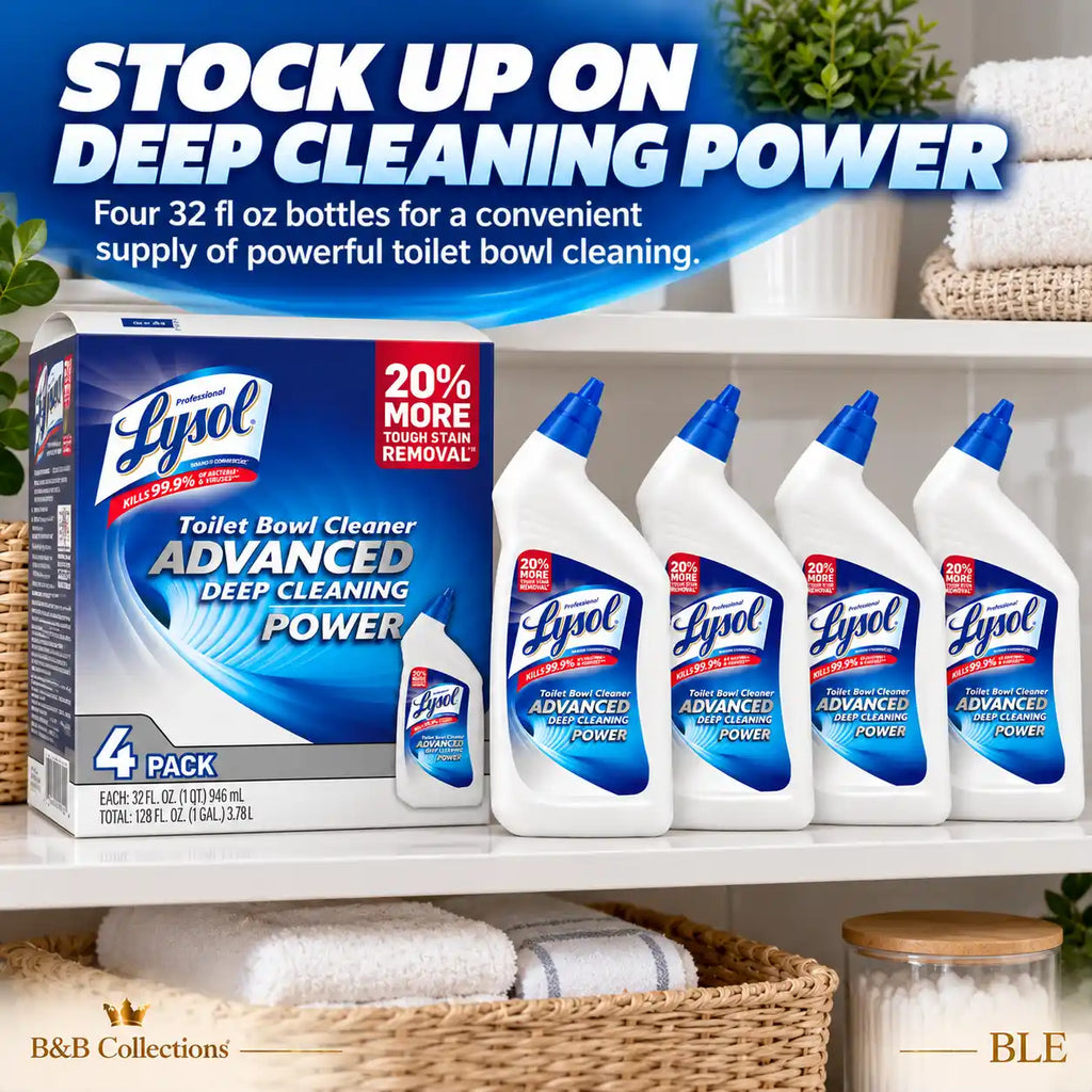 Lysol Advanced Deep Cleaning Power Toilet Bowl Cleaner, 20% More Tough Stain Removal, 32 fl oz Bottles, 4-Pack (128 fl oz Total)