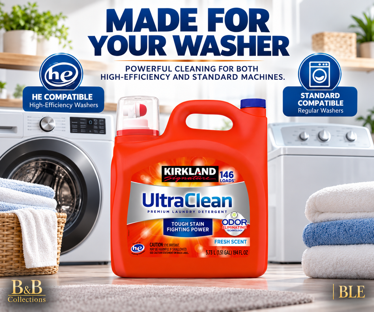 Kirkland Signature UltraClean HE Liquid Laundry Detergent, Fresh Scent, 146 Loads, 194 fl oz