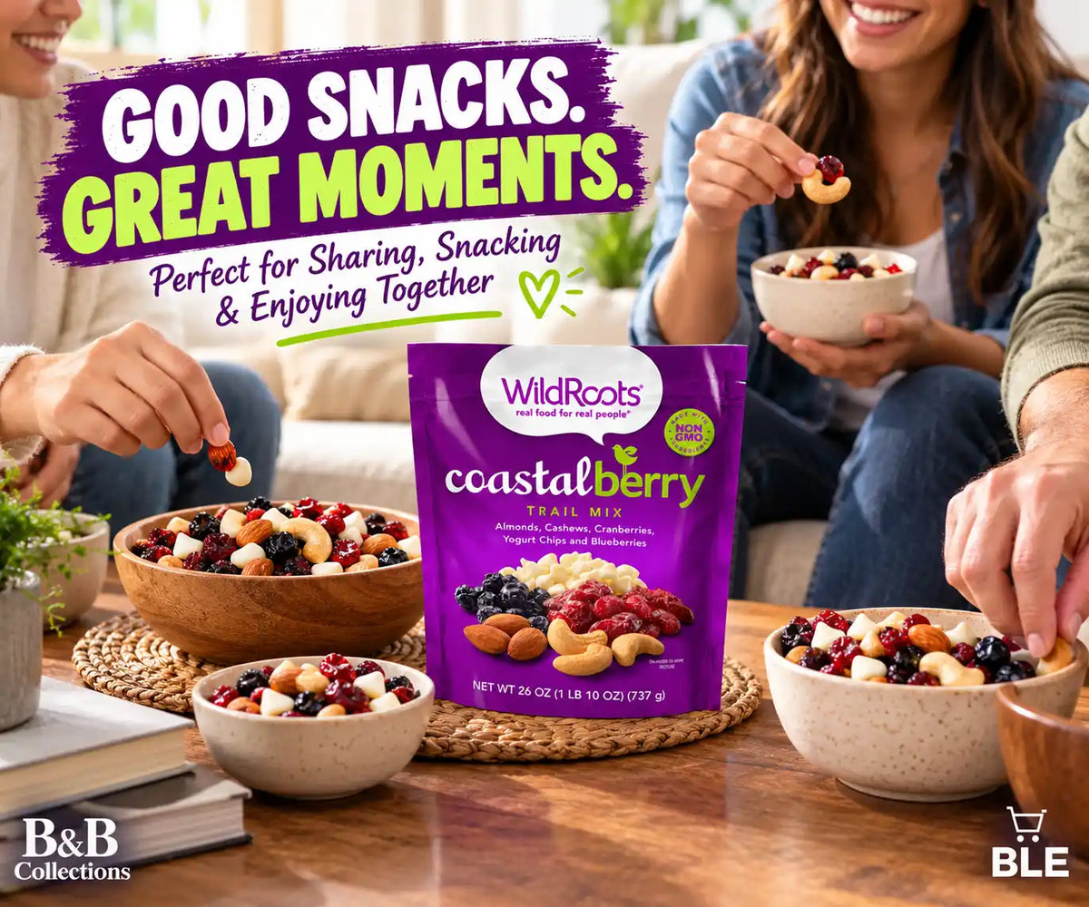 WildRoots Coastal Berry Trail Mix, Almonds, Cashews, Cranberries, Yogurt Chips & Blueberries, Non-GMO, 26 oz (737 g)