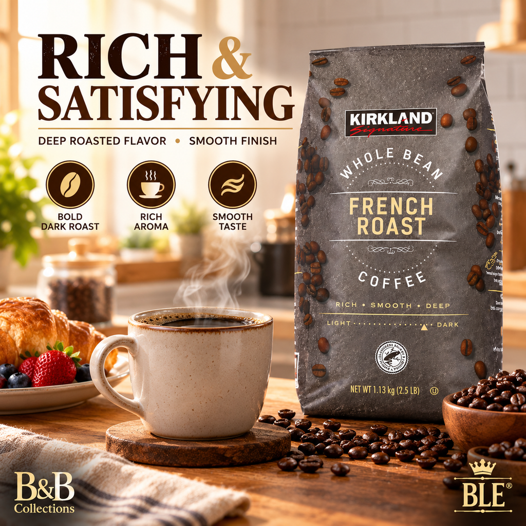 Kirkland Signature French Roast Whole Bean Coffee, Dark Roast, Rich & Smooth, 2.5 lb (40 oz)