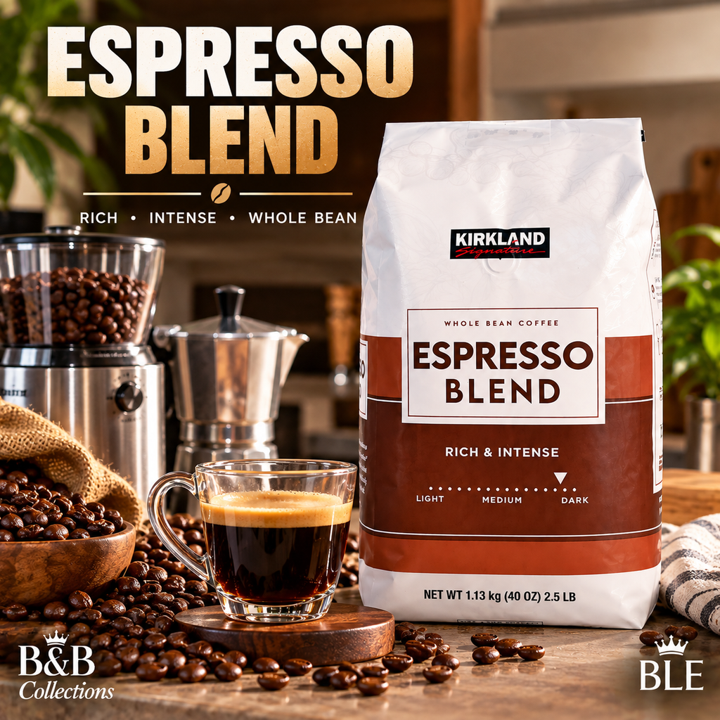 Kirkland Signature Espresso Blend Whole Bean Coffee, Rich & Intense Dark Roast Profile, 40 oz (2.5 lb / 1.13 kg)