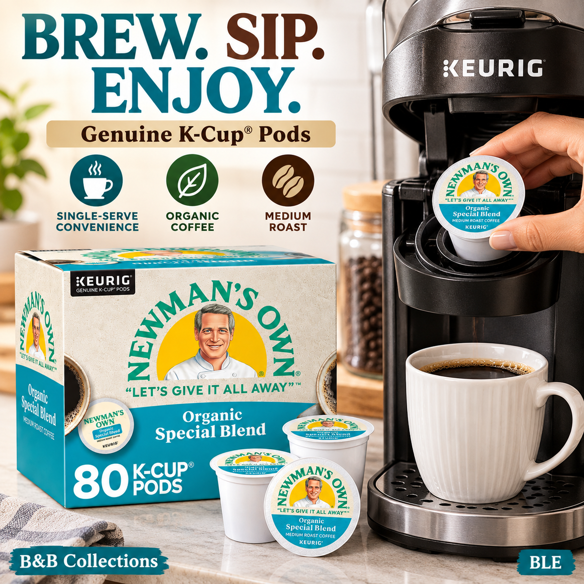 Newman’s Own Organics Special Blend Coffee K-Cup Pods, Medium Roast, Keurig Compatible, 80 Count