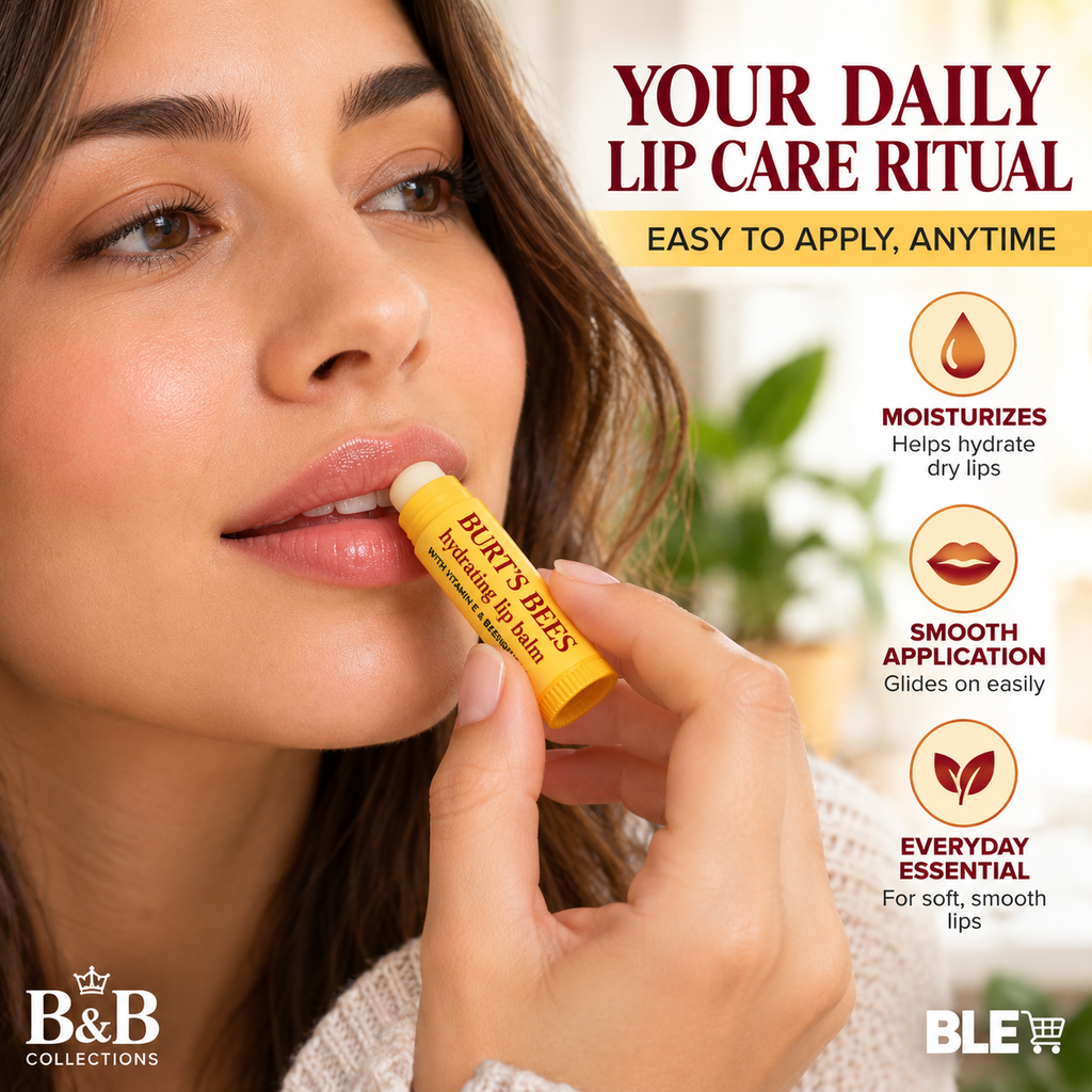 Burt’s Bees Hydrating Lip Balm with Vitamin E & Beeswax, Moisturizing Lip Care, Helps Soften and Smooth Dry Lips