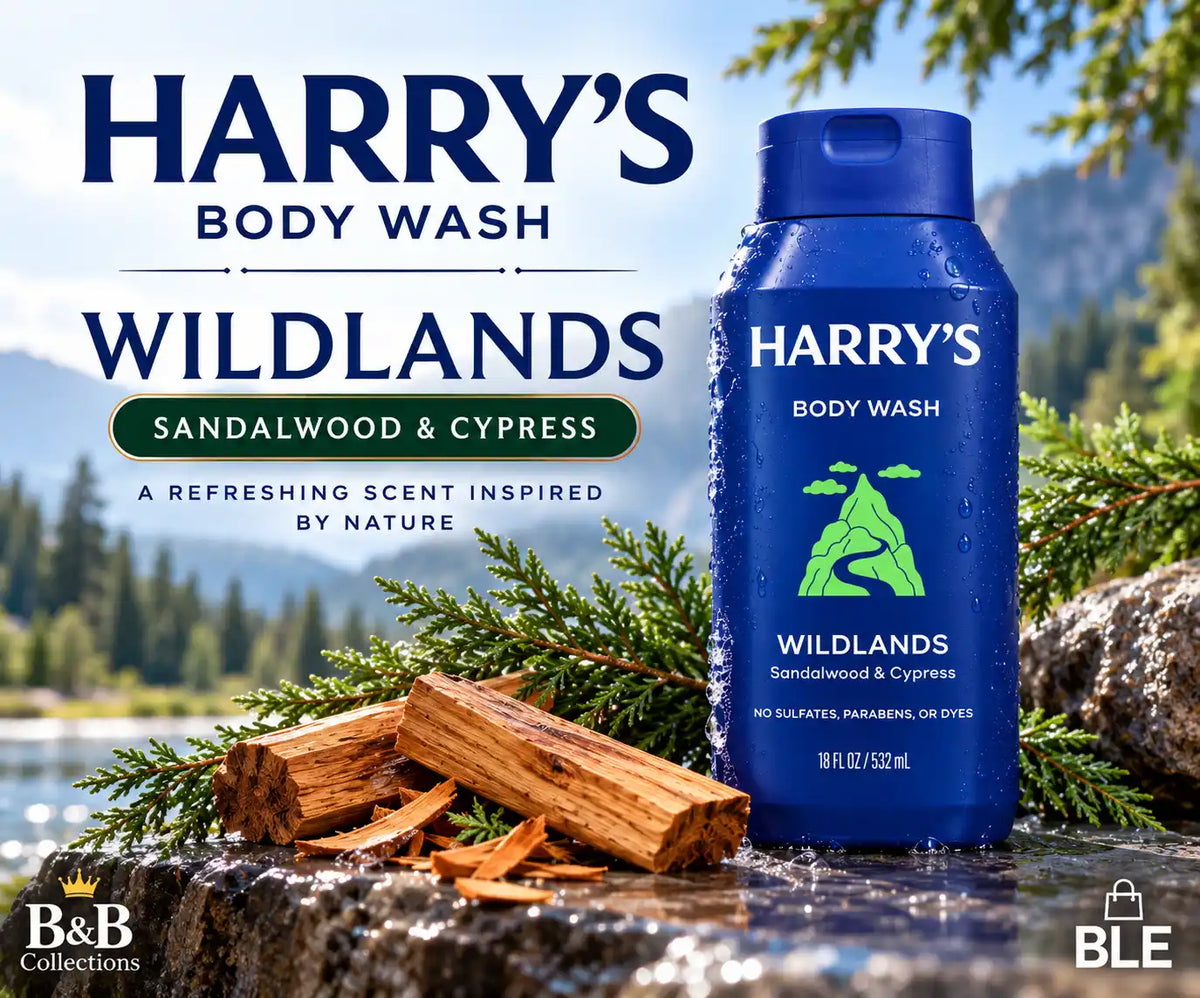 Harry’s Wildlands Body Wash, Sandalwood & Cypress, No Sulfates, Parabens or Dyes, 18 fl oz Each, 3 Pack, 54 fl oz Total